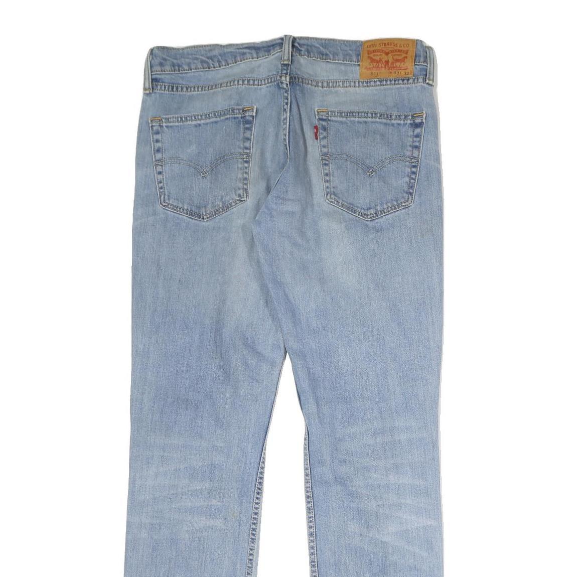 LEVI'S 511 Mens Jeans Blue Regular Slim Denim Light W33 L32 Classic Zip