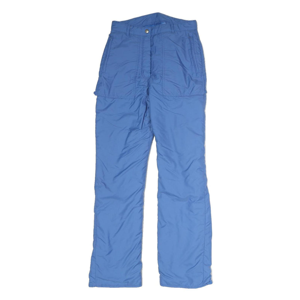 Womens Regular Fit Blue Cotton Trousers W26 L29 Practical Pocket Outdoor Zip