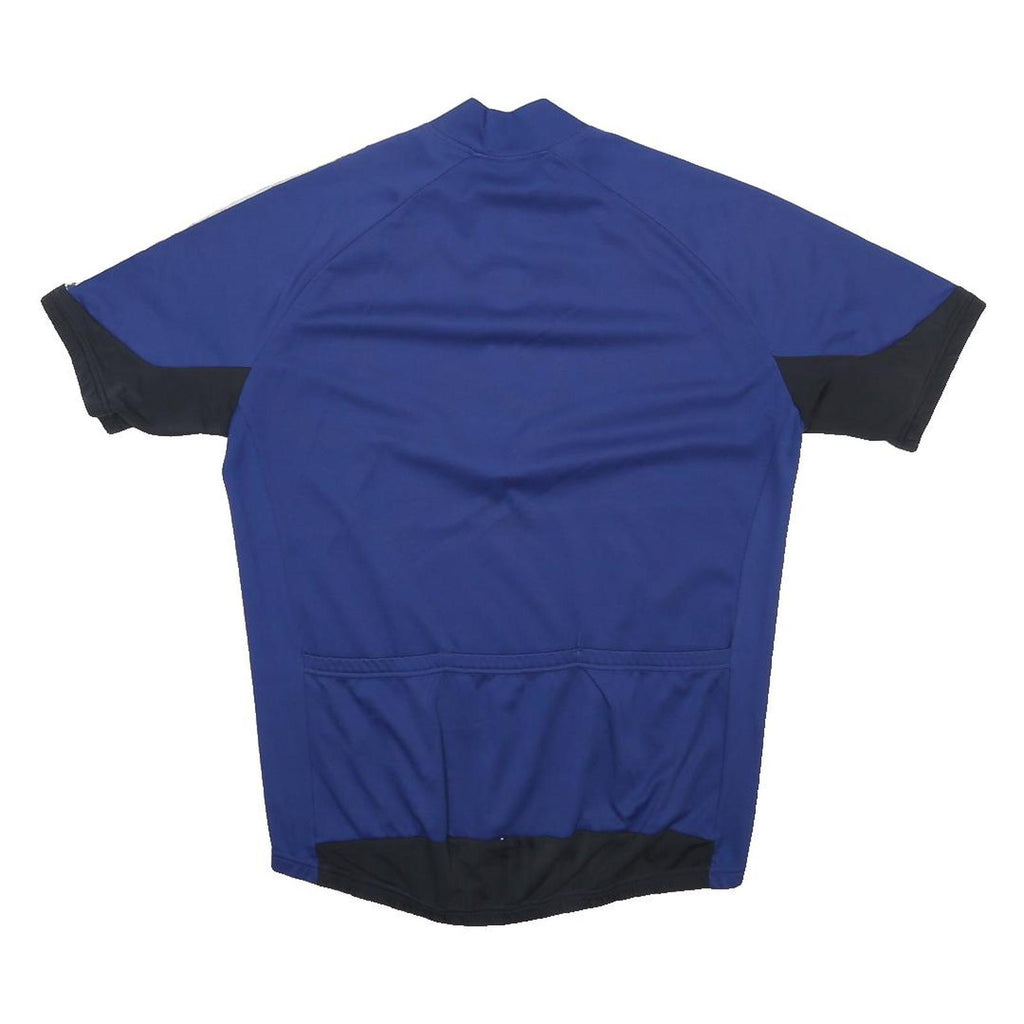 ADIDAS Mens Blue & Black Athletic T-Shirt XL Short Sleeve 1/4 Zip Sports Top