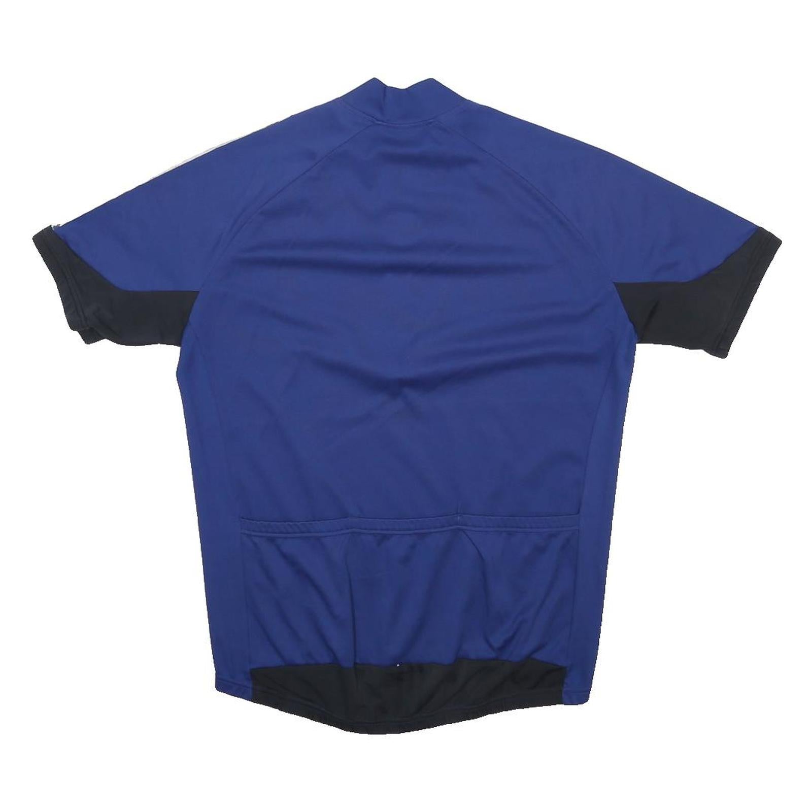 ADIDAS Mens Blue & Black Athletic T-Shirt XL Short Sleeve 1/4 Zip Sports Top