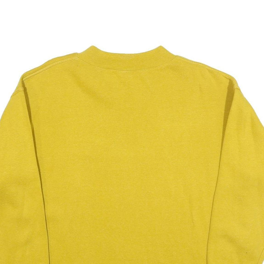 AP Womens Yellow Sweatshirt Crew Neck S Floral Print Cotton Blend Casual