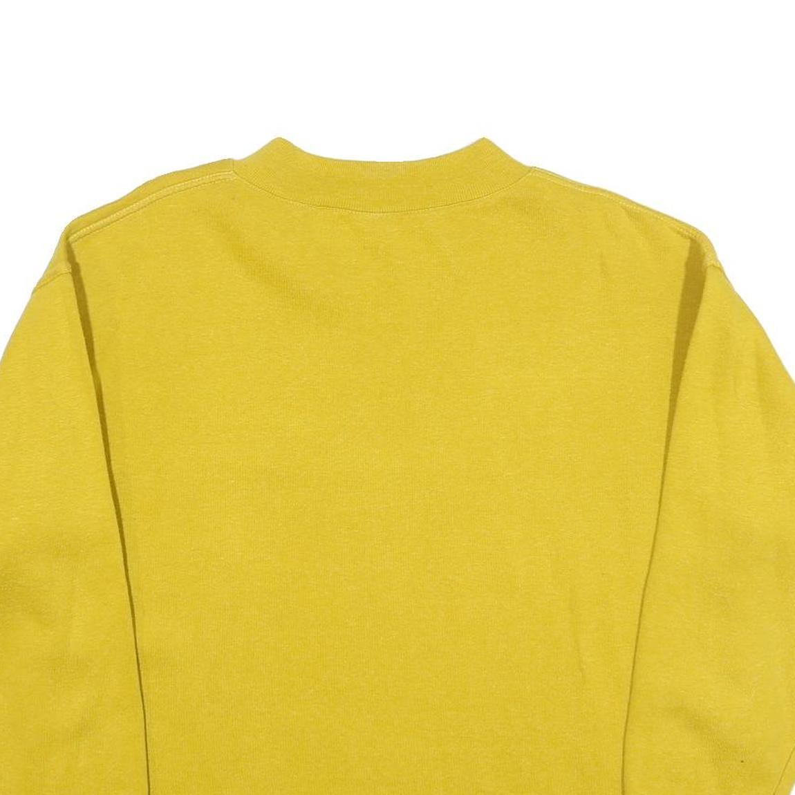 AP Womens Yellow Sweatshirt Crew Neck S Floral Print Cotton Blend Casual