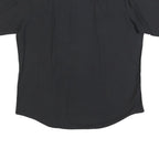 PIERRE CARDIN Mens Black Cotton Blend Shirt L Button Up Short Sleeve Relaxed Fit