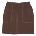 NEXT Womens Brown Straight Knee Length Viscose Blend Skirt UK 6 Stitch Pocket