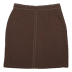 NEXT Womens Brown Straight Knee Length Viscose Blend Skirt UK 6 Stitch Pocket