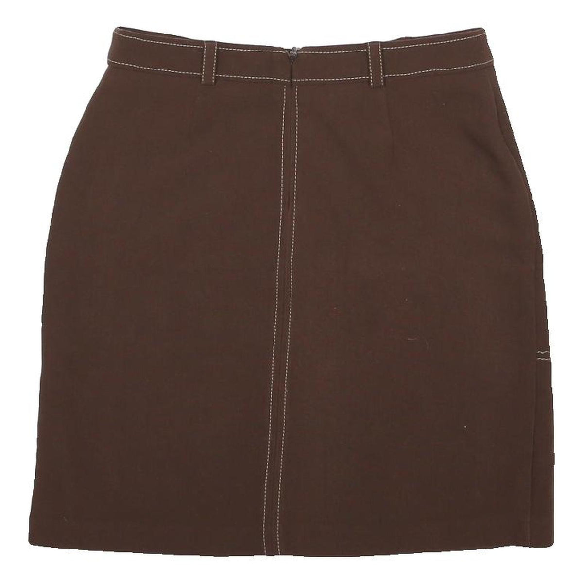 NEXT Womens Brown Straight Knee Length Viscose Blend Skirt UK 6 Stitch Pocket