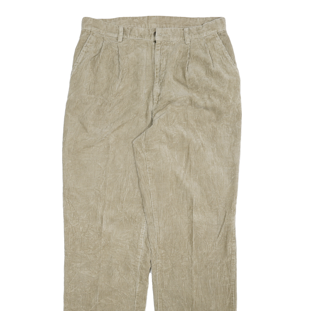 ST JOHNS BAY Mens Cotton Blend Beige Relaxed Straight Trousers W34 L30 Casual