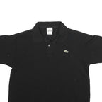LACOSTE Mens Black Cotton Short Sleeve Polo Shirt S Classic Logo Casual