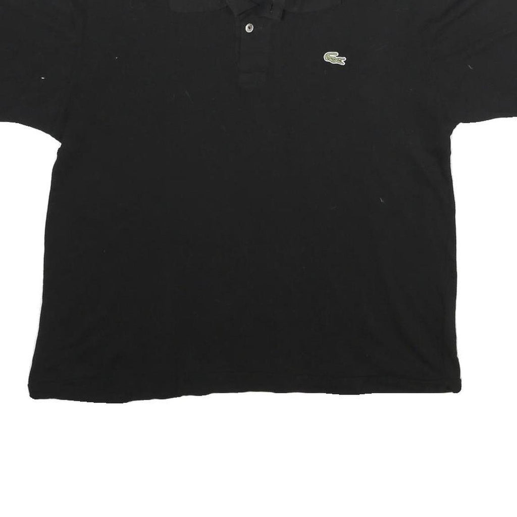 LACOSTE Mens Black Cotton Short Sleeve Polo Shirt S Classic Logo Casual
