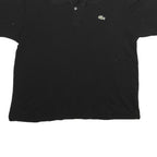 LACOSTE Mens Black Cotton Short Sleeve Polo Shirt S Classic Logo Casual