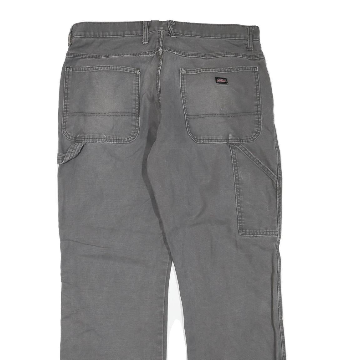 DICKIES Mens Regular Fit Grey Jeans Cotton Blend W36 L32 Workwear Durable