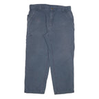 CARHARTT Mens Cotton Blend Blue Relaxed Straight Trousers W38 L30 Utility