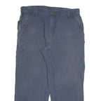 CARHARTT Mens Cotton Blend Blue Relaxed Straight Trousers W38 L30 Utility