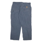 CARHARTT Mens Cotton Blend Blue Relaxed Straight Trousers W38 L30 Utility