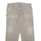 CARHARTT Mens Cotton Beige Loose Tapered Trousers W40 L32 Workwear Casual