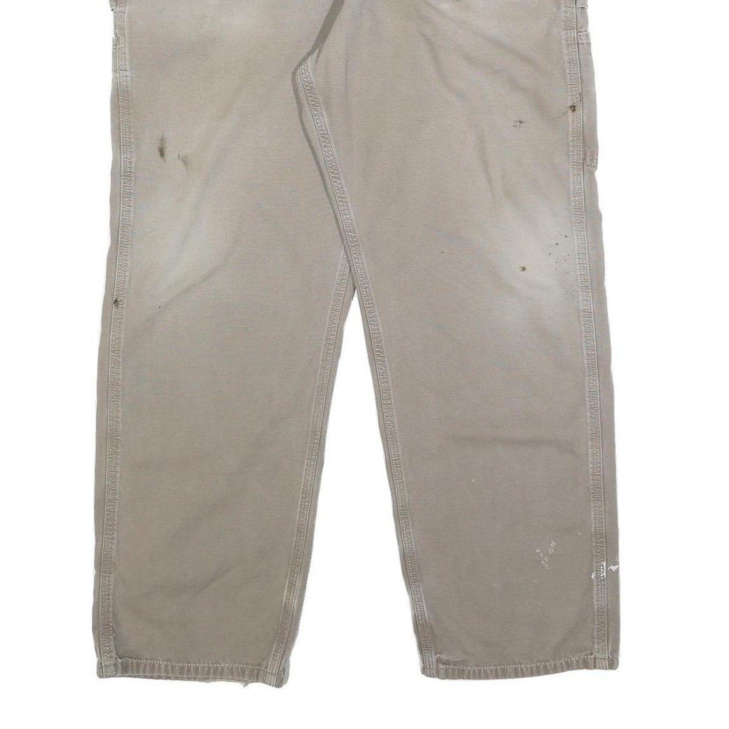CARHARTT Mens Cotton Beige Loose Tapered Trousers W40 L32 Workwear Casual