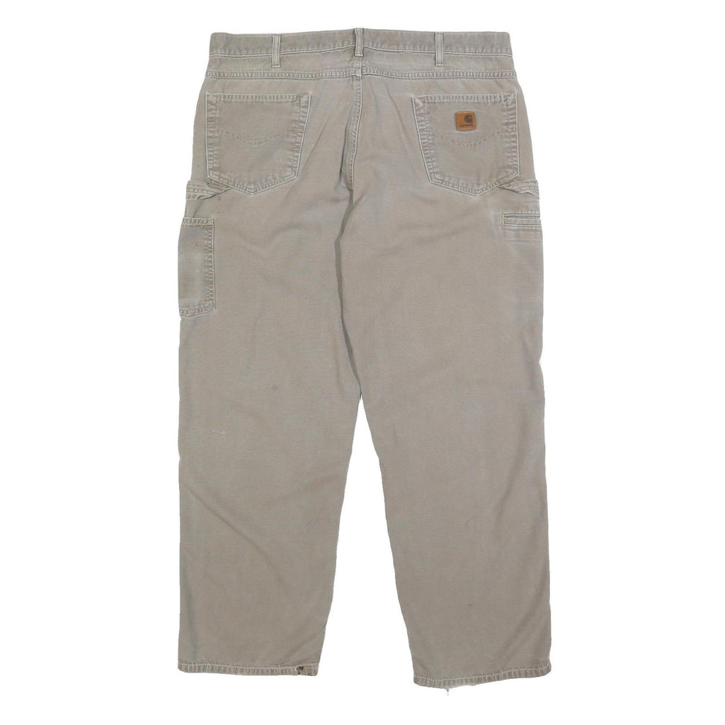 CARHARTT Mens Cotton Beige Loose Tapered Trousers W40 L32 Workwear Casual