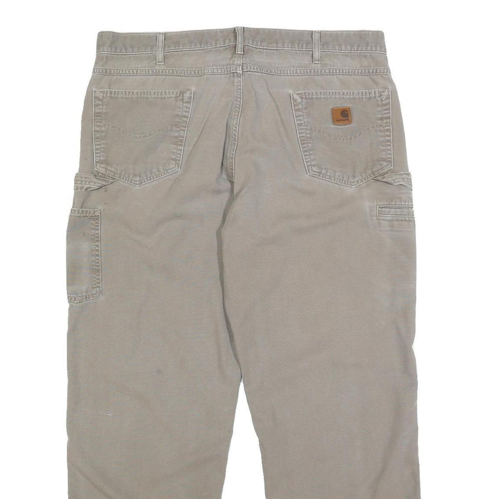 CARHARTT Mens Cotton Beige Loose Tapered Trousers W40 L32 Workwear Casual