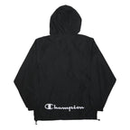 CHAMPION Mens Black Hooded Zip Jacket M Polyester Sinclair Print Logo