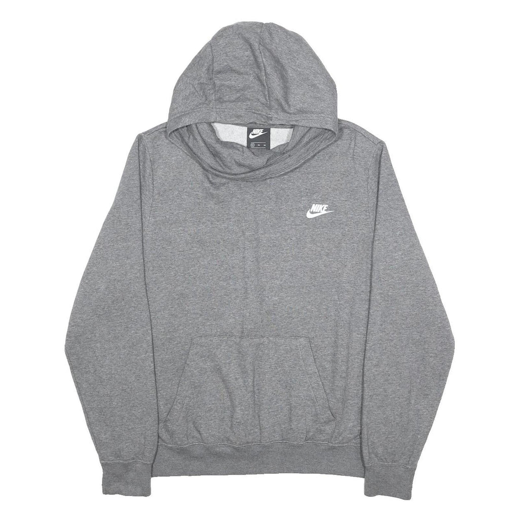 NIKE Womens Grey Hoodie XL Cotton Blend Pullover Lightweight Casual