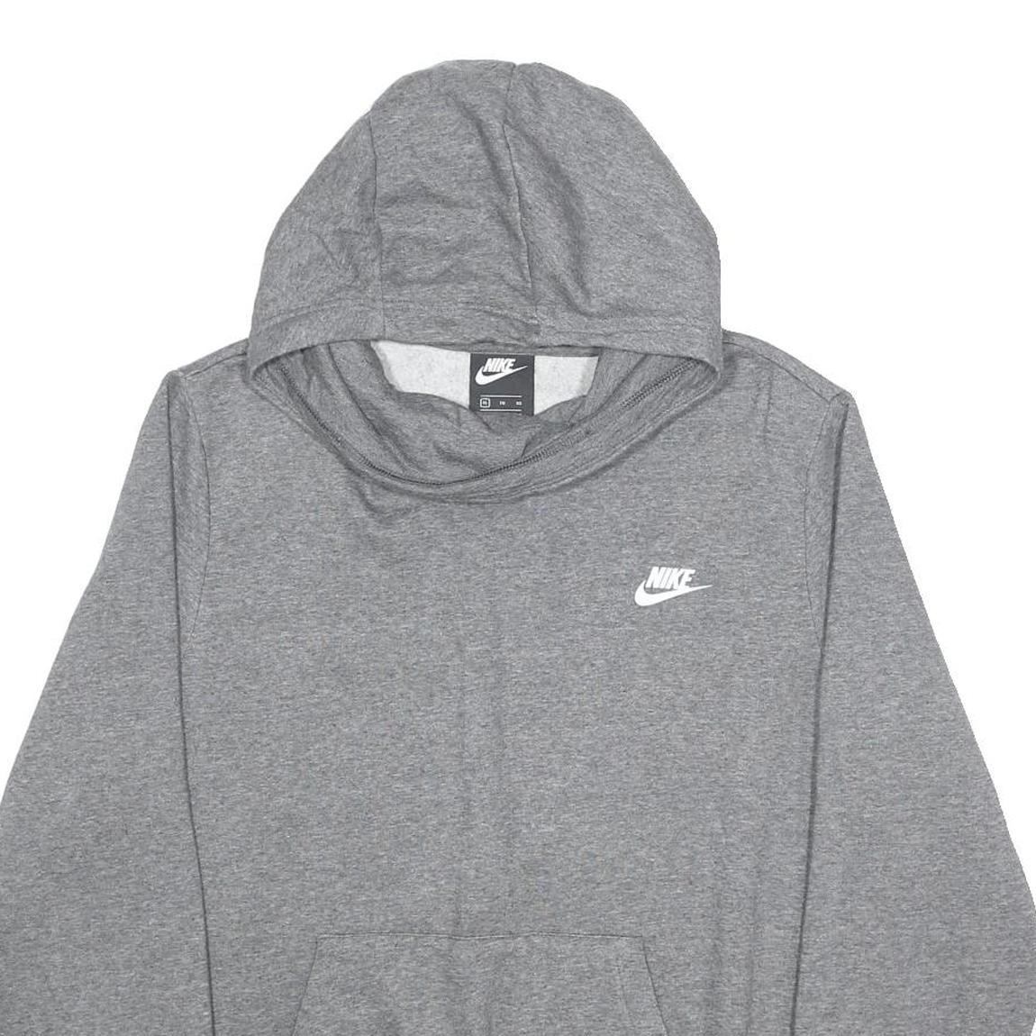 NIKE Womens Grey Hoodie XL Cotton Blend Pullover Lightweight Casual