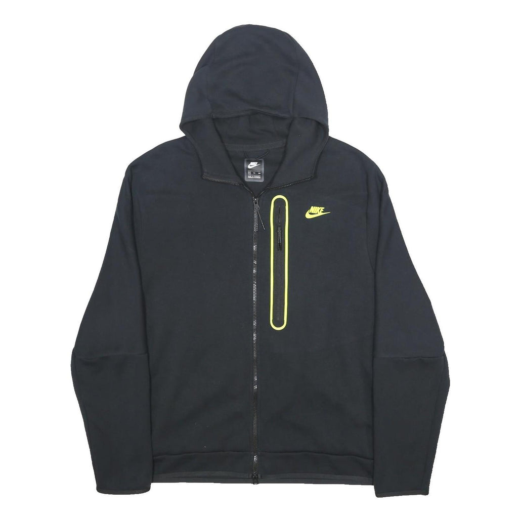 NIKE Mens Black Full Zip Hoodie 2XL Cotton Blend Sportswear Casual Zip-Up