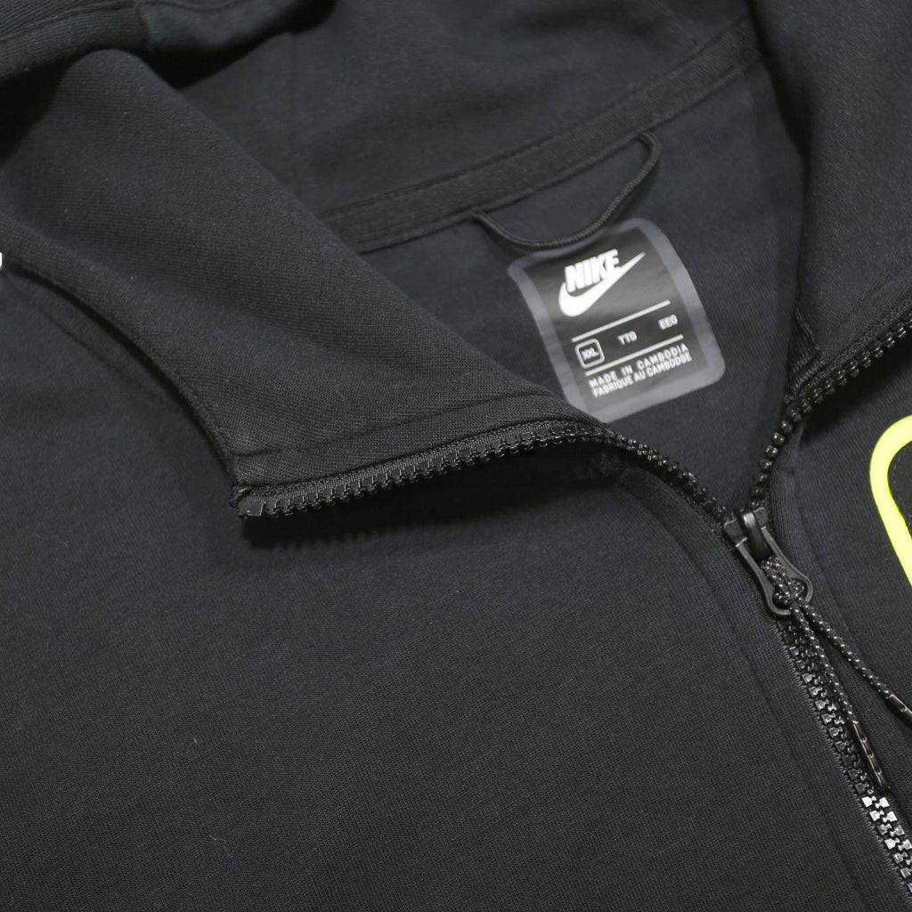 NIKE Mens Black Full Zip Hoodie 2XL Cotton Blend Sportswear Casual Zip-Up