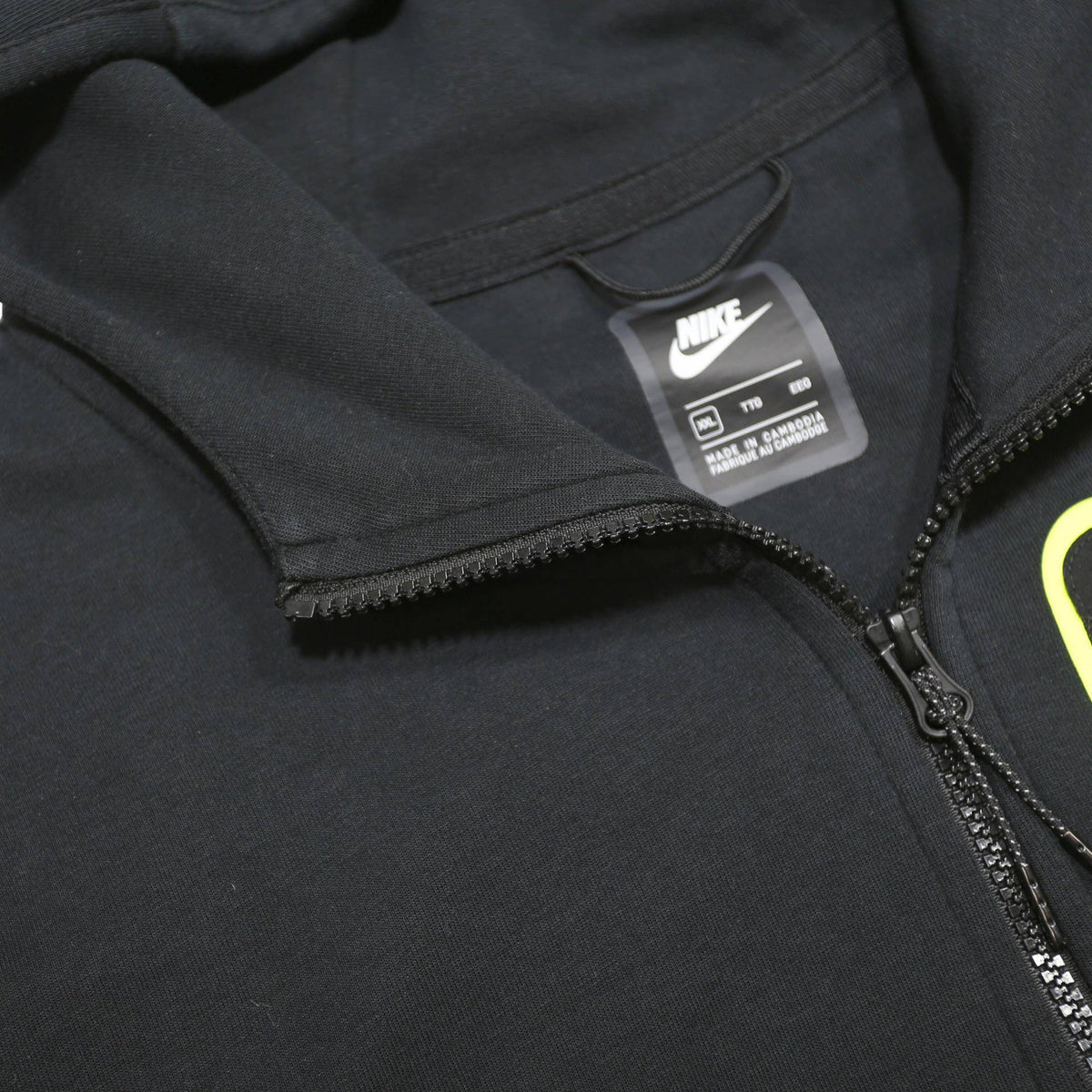NIKE Mens Black Full Zip Hoodie 2XL Cotton Blend Sportswear Casual Zip-Up