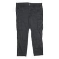 WATSON'S Mens Cotton Black Regular Cargo Trousers W36 L30 Practical Zip Closure