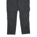 WATSON'S Mens Cotton Black Regular Cargo Trousers W36 L30 Practical Zip Closure