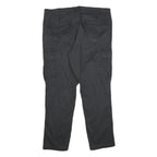 WATSON'S Mens Cotton Black Regular Cargo Trousers W36 L30 Practical Zip Closure