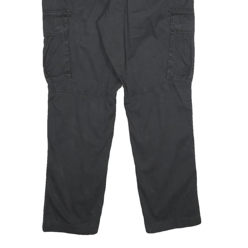 WATSON'S Mens Cotton Black Regular Cargo Trousers W36 L30 Practical Zip Closure