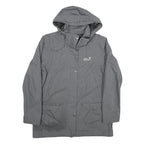 JACK WOLFSKIN Womens Grey Outdoor Jacket L Polyester Blend Zip Hooded Casual