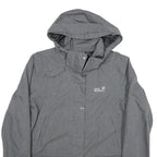 JACK WOLFSKIN Womens Grey Outdoor Jacket L Polyester Blend Zip Hooded Casual