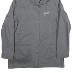 JACK WOLFSKIN Womens Grey Outdoor Jacket L Polyester Blend Zip Hooded Casual