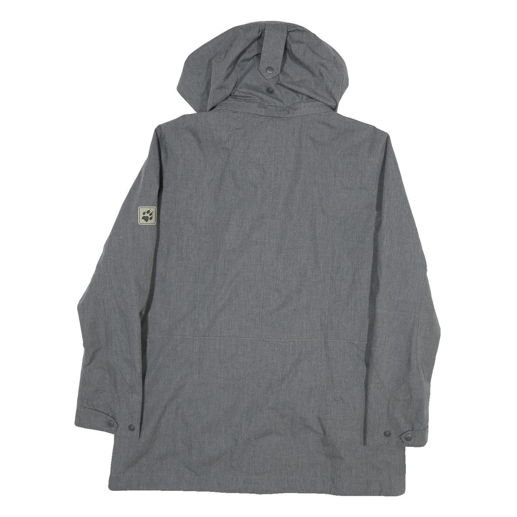 JACK WOLFSKIN Womens Grey Outdoor Jacket L Polyester Blend Zip Hooded Casual