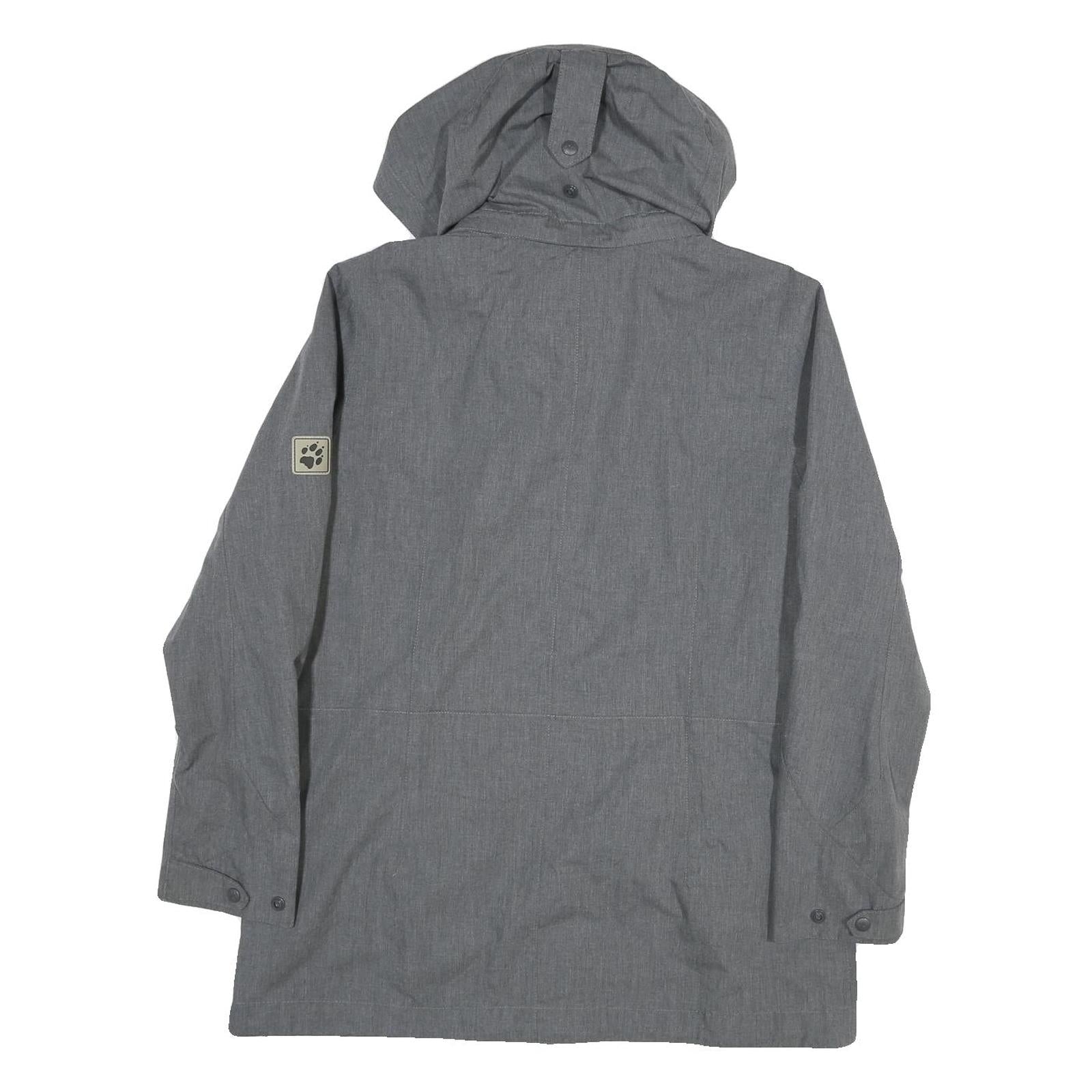 JACK WOLFSKIN Womens Grey Outdoor Jacket L Polyester Blend Zip Hooded Casual