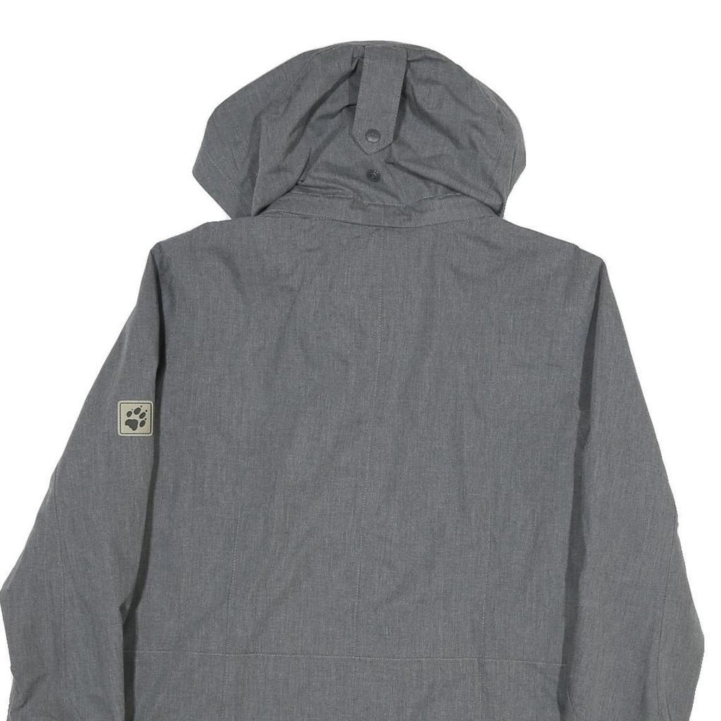 JACK WOLFSKIN Womens Grey Outdoor Jacket L Polyester Blend Zip Hooded Casual