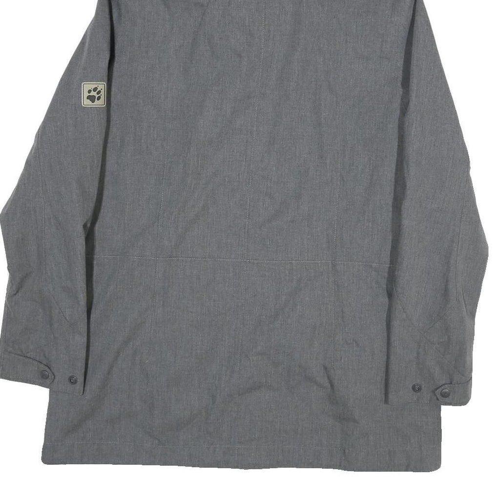 JACK WOLFSKIN Womens Grey Outdoor Jacket L Polyester Blend Zip Hooded Casual