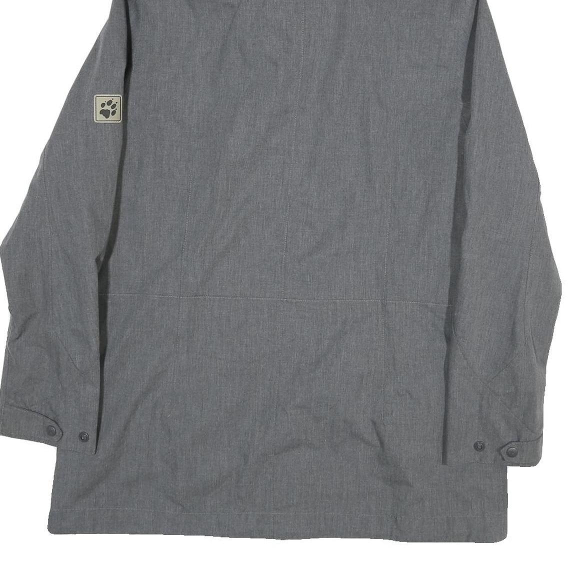 JACK WOLFSKIN Womens Grey Outdoor Jacket L Polyester Blend Zip Hooded Casual