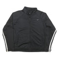 NIKE Womens Black & White Zip Jacket M Polyester Blend Track Logo Swoosh