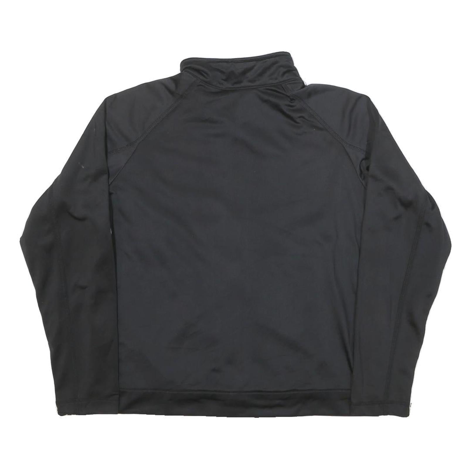 NIKE Womens Black & White Zip Jacket M Polyester Blend Track Logo Swoosh