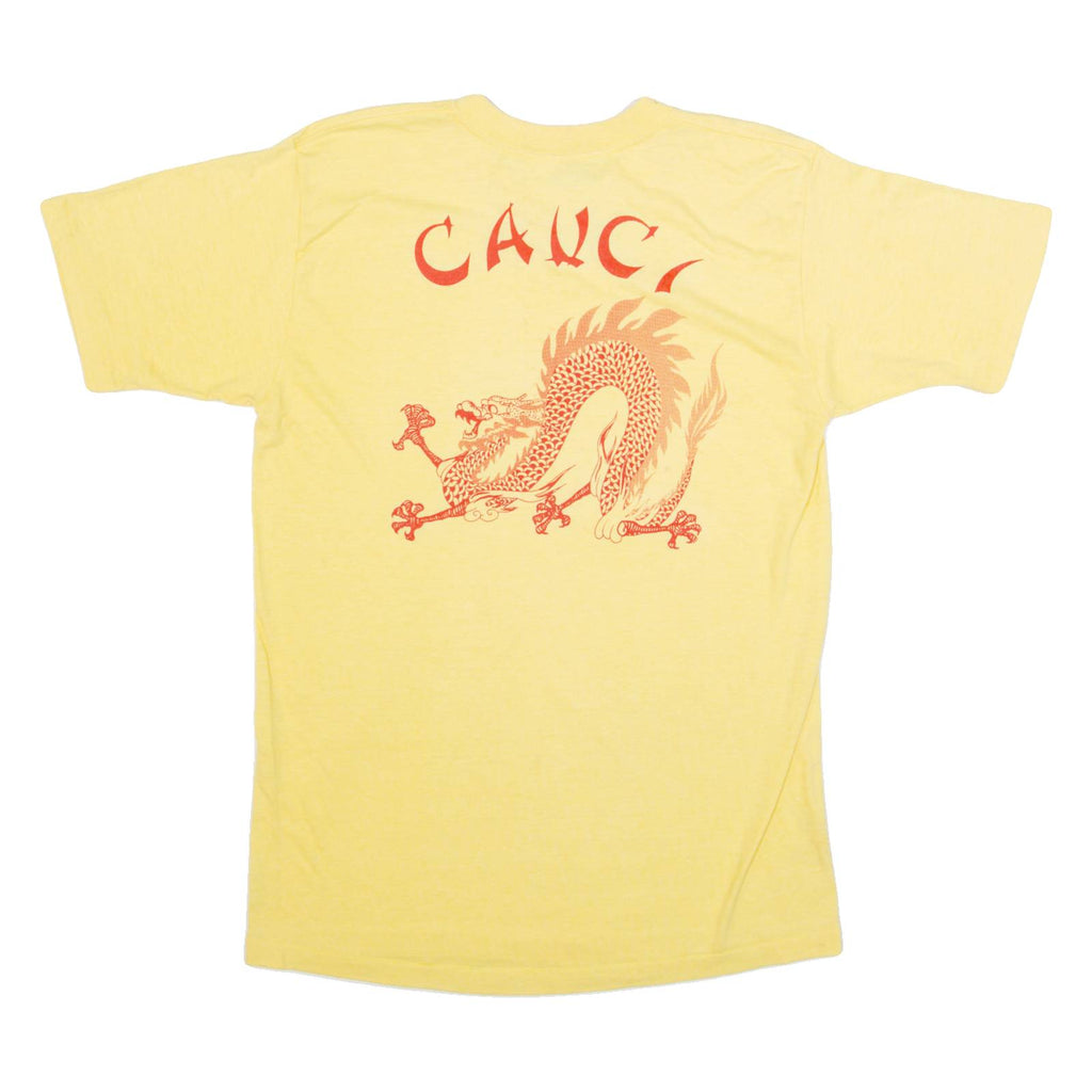 BODY WEAR Canci Dragon Womens T-Shirt Yellow 90s L