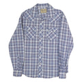 WRANGLER Mens Blue & White Check Shirt L Long Sleeve Cotton Western Retro