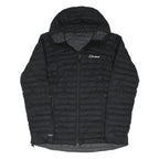 BERGHAUS Womens Black Outdoor Jacket UK 16 Polyester Blend Zip Hooded Quilted