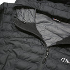 BERGHAUS Womens Black Outdoor Jacket UK 16 Polyester Blend Zip Hooded Quilted