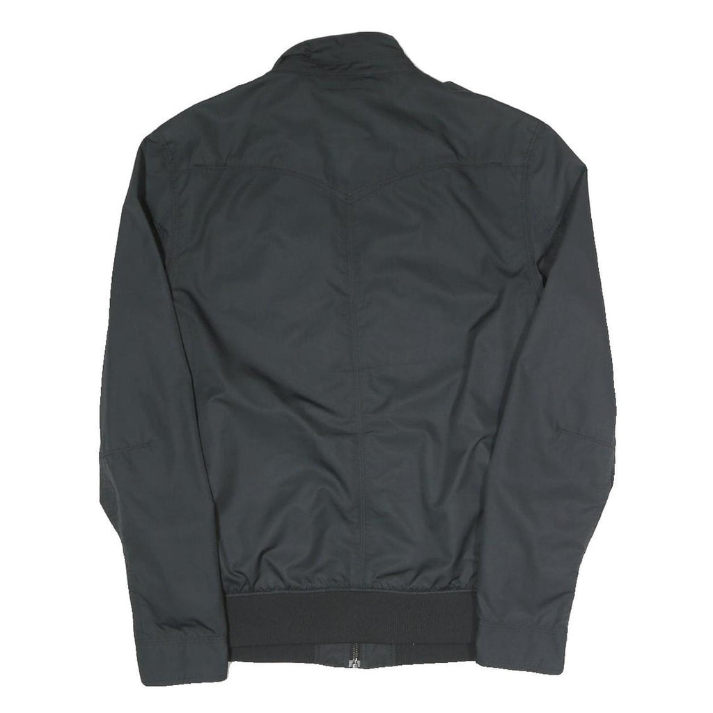 LEVI'S Mens Black Zip Polyester Blend Bomber Jacket M Plain Casual Outerwear