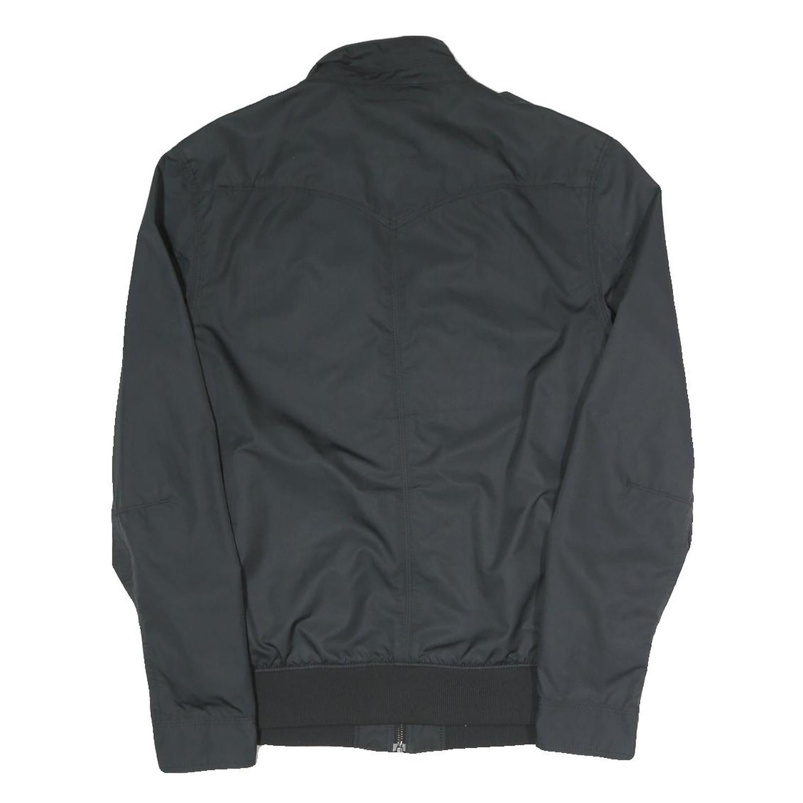 LEVI'S Mens Black Zip Polyester Blend Bomber Jacket M Plain Casual Outerwear
