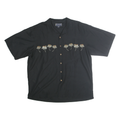WEEKENDER Mens Black Shirt XL Palm Tree Embroidered Casual Button Shirt