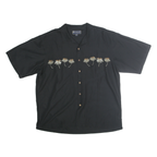 WEEKENDER Mens Black Shirt XL Palm Tree Embroidered Casual Button Shirt